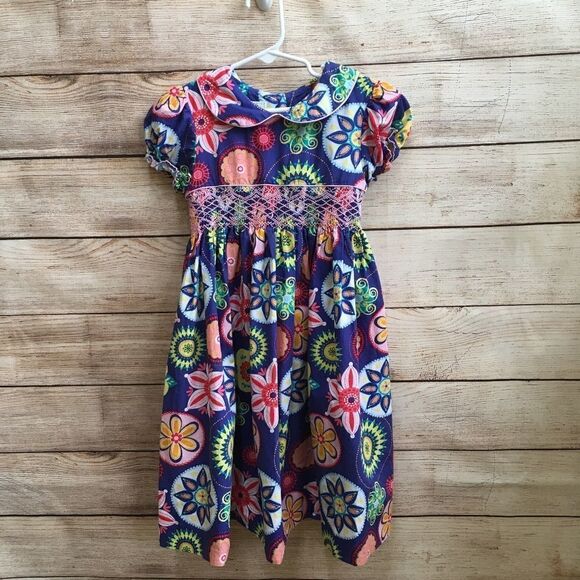 MARMELLATA SMOCKED DRESS IN BRIGHT FLORAL PRINT‎ - Picture 1 of 7